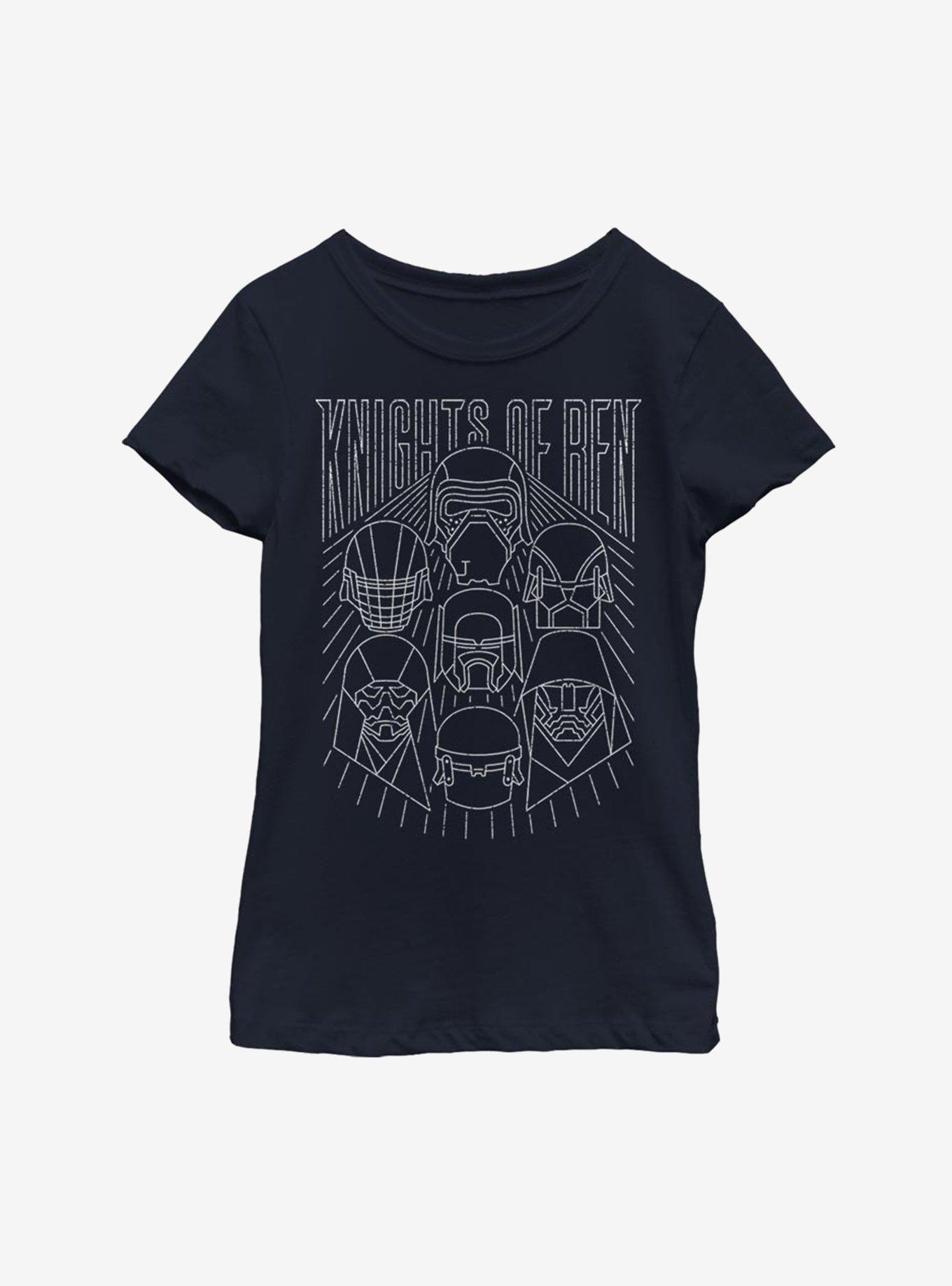 Star Wars Episode IX The Rise Of Skywalker Simple Outlines Youth Girls T-Shirt, , hi-res