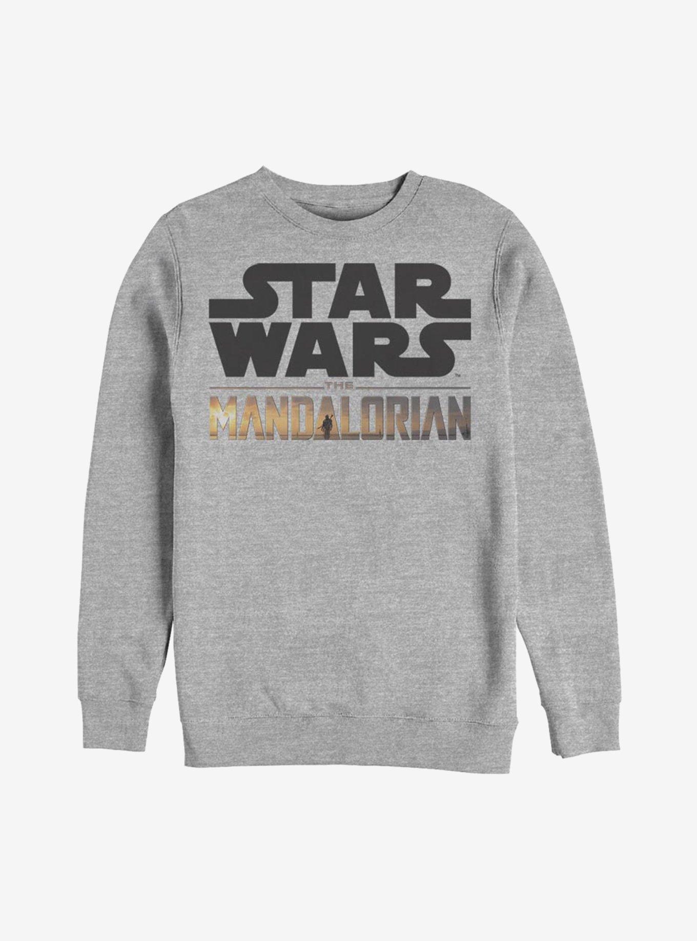 Star Wars The Mandalorian Stacked Logo Sweatshirt, ATH HTR, hi-res