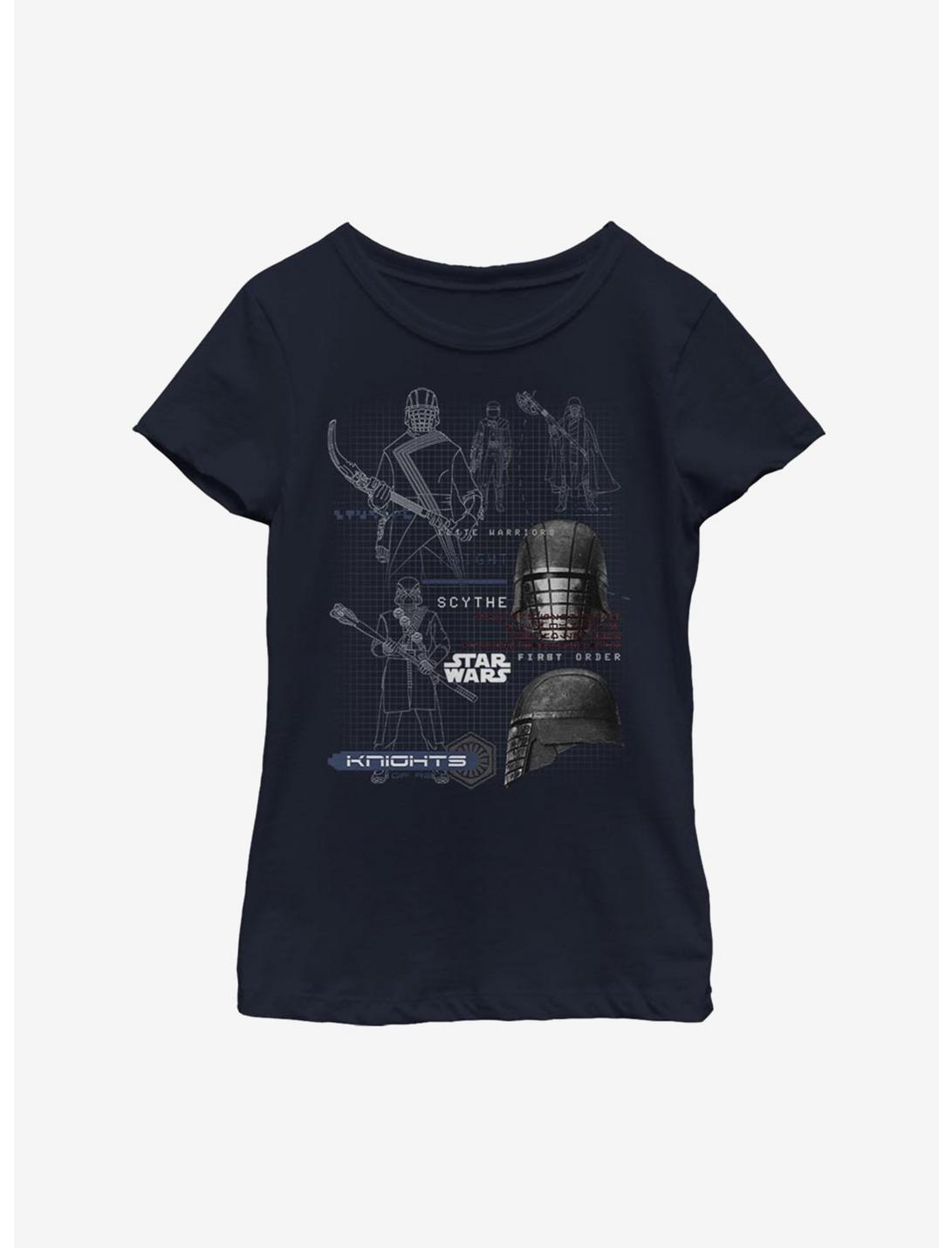 Star Wars Episode IX The Rise Of Skywalker Kylo Ren Maps Youth Girls T-Shirt, NAVY, hi-res