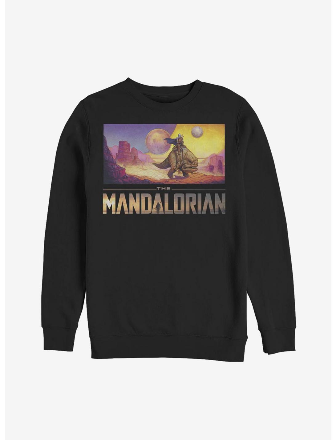 Star Wars The Mandalorian Colorful Mandalorian Landscape Sweatshirt, BLACK, hi-res