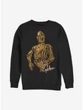 Star Wars Episode IX The Rise Of Skywalker C3PO Stay Golden Sweatshirt, BLACK, hi-res