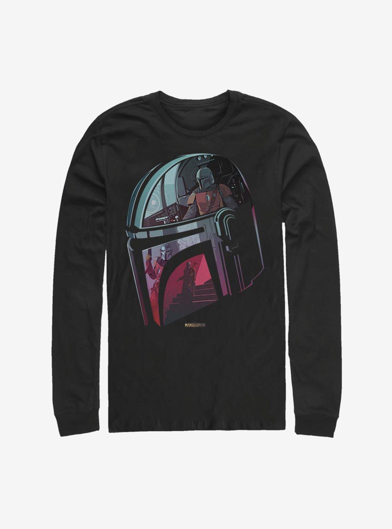 Star Wars The Mandalorian Inside The Helmet Long-Sleeve T-Shirt, BLACK, hi-res