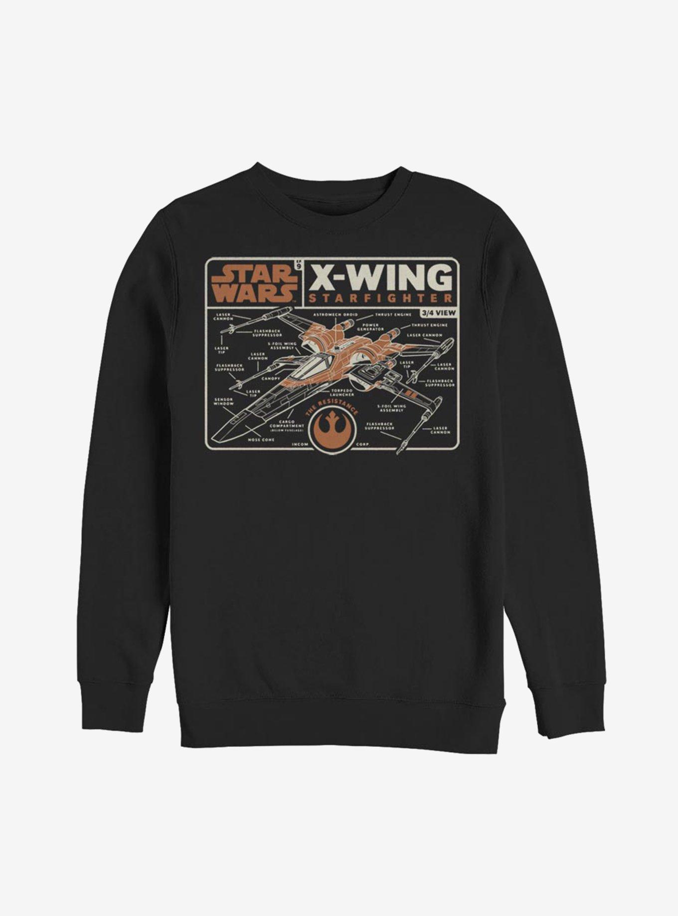 Star Wars Episode IX The Rise Of Skywalker Starfigher Schematic Sweatshirt, , hi-res