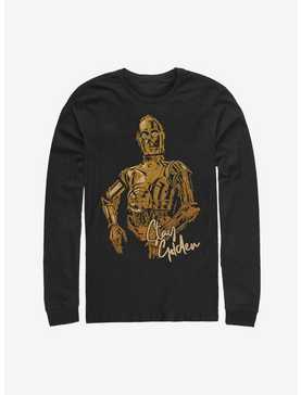 Star Wars Episode IX The Rise Of Skywalker C3PO Stay Golden Long-Sleeve T-Shirt, , hi-res