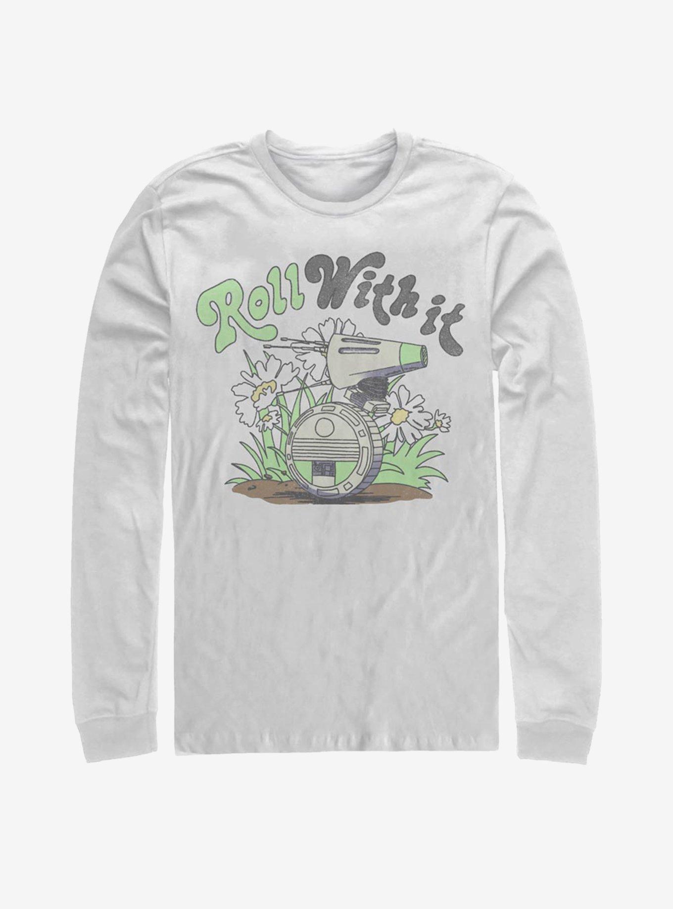 Star Wars Episode IX The Rise Of Skywalker Roll With It Long-Sleeve T-Shirt, WHITE, hi-res