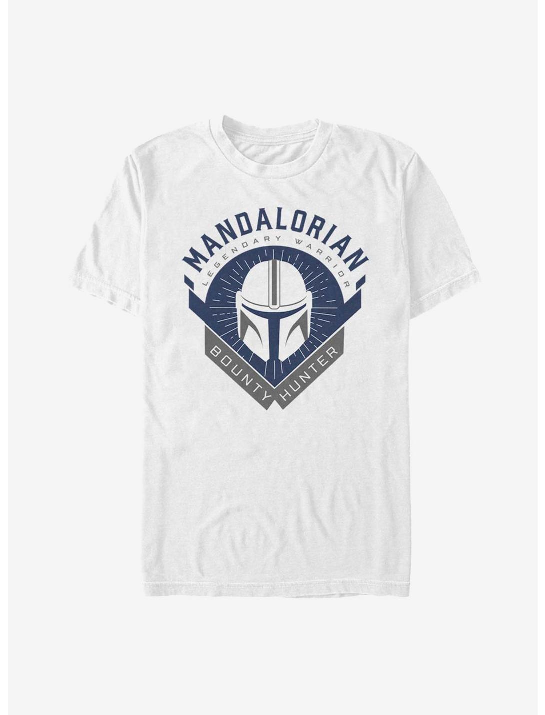Star Wars The Mandalorian Bounty Hunter Crest T-Shirt, WHITE, hi-res