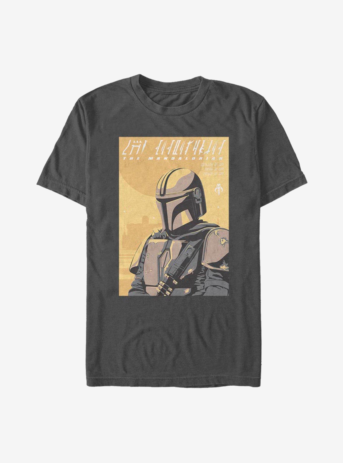 Star Wars The Mandalorian Poster T-Shirt, CHARCOAL, hi-res