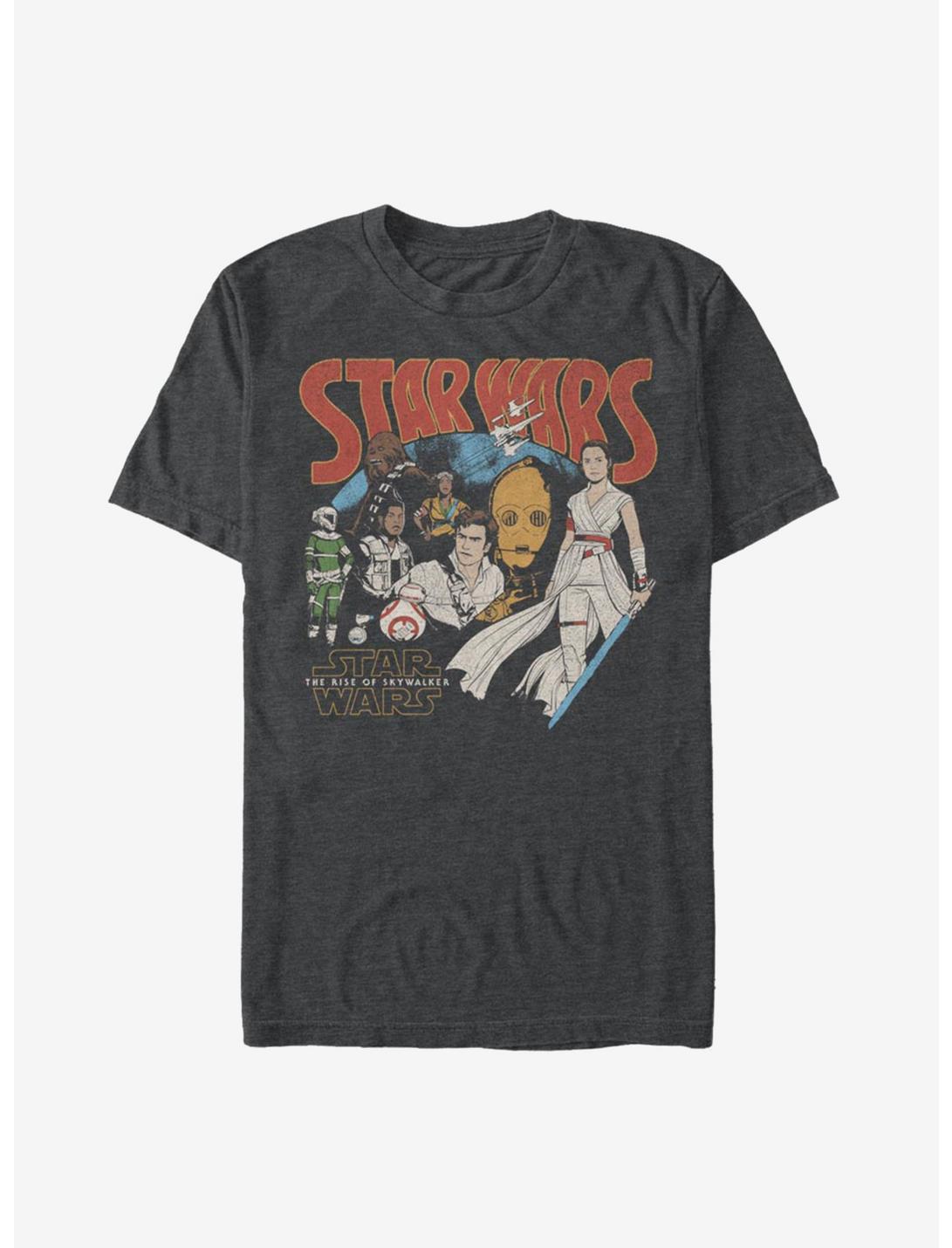 Star Wars Episode IX The Rise Of Skywalker Retro Buddies T-Shirt, DARK CHARCOAL, hi-res