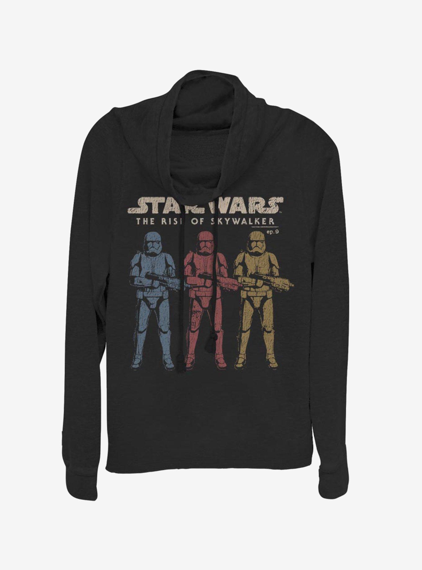 Star Wars Episode IX The Rise Of Skywalker Color Guards Cowlneck Long-Sleeve Womens Top, BLACK, hi-res