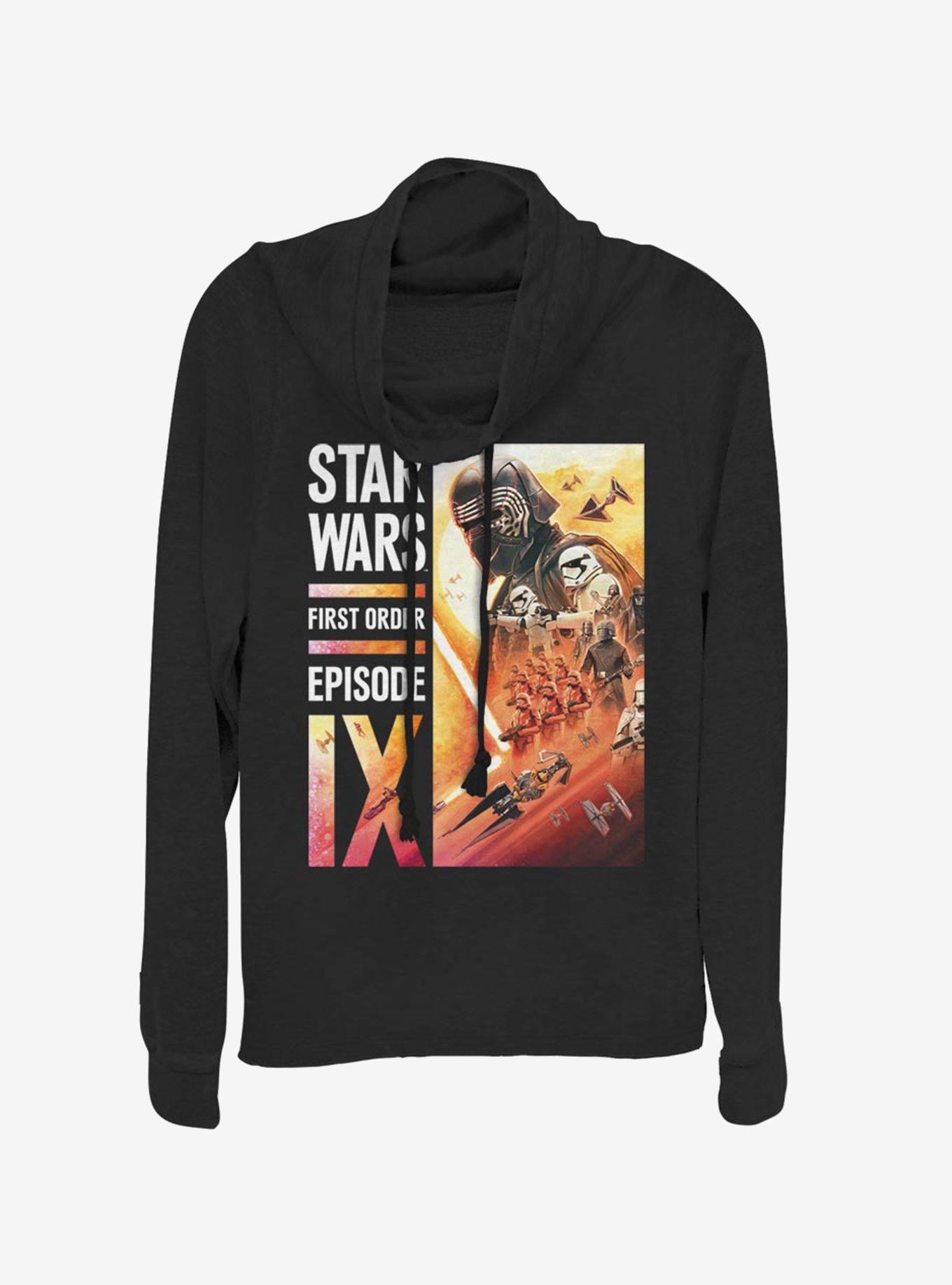 Star Wars Episode IX The Rise Of Skywalker First Order Collage Cowlneck Long-Sleeve Womens Top