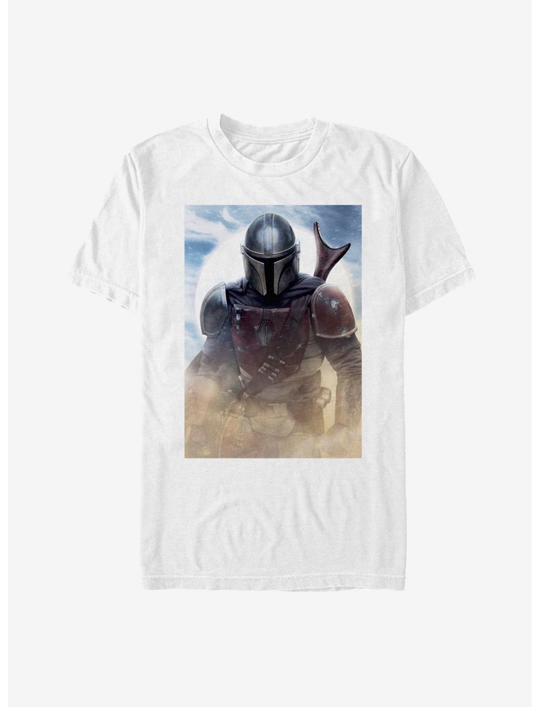 Star Wars The Mandalorian Warrior Poster T-Shirt, WHITE, hi-res