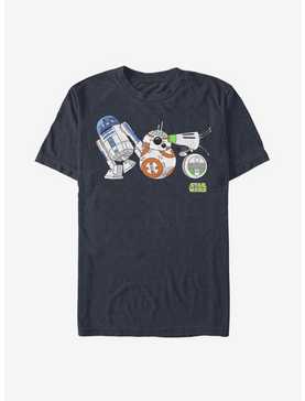 Star Wars Episode IX The Rise Of Skywalker Cartoon Droid Lineup T-Shirt, , hi-res