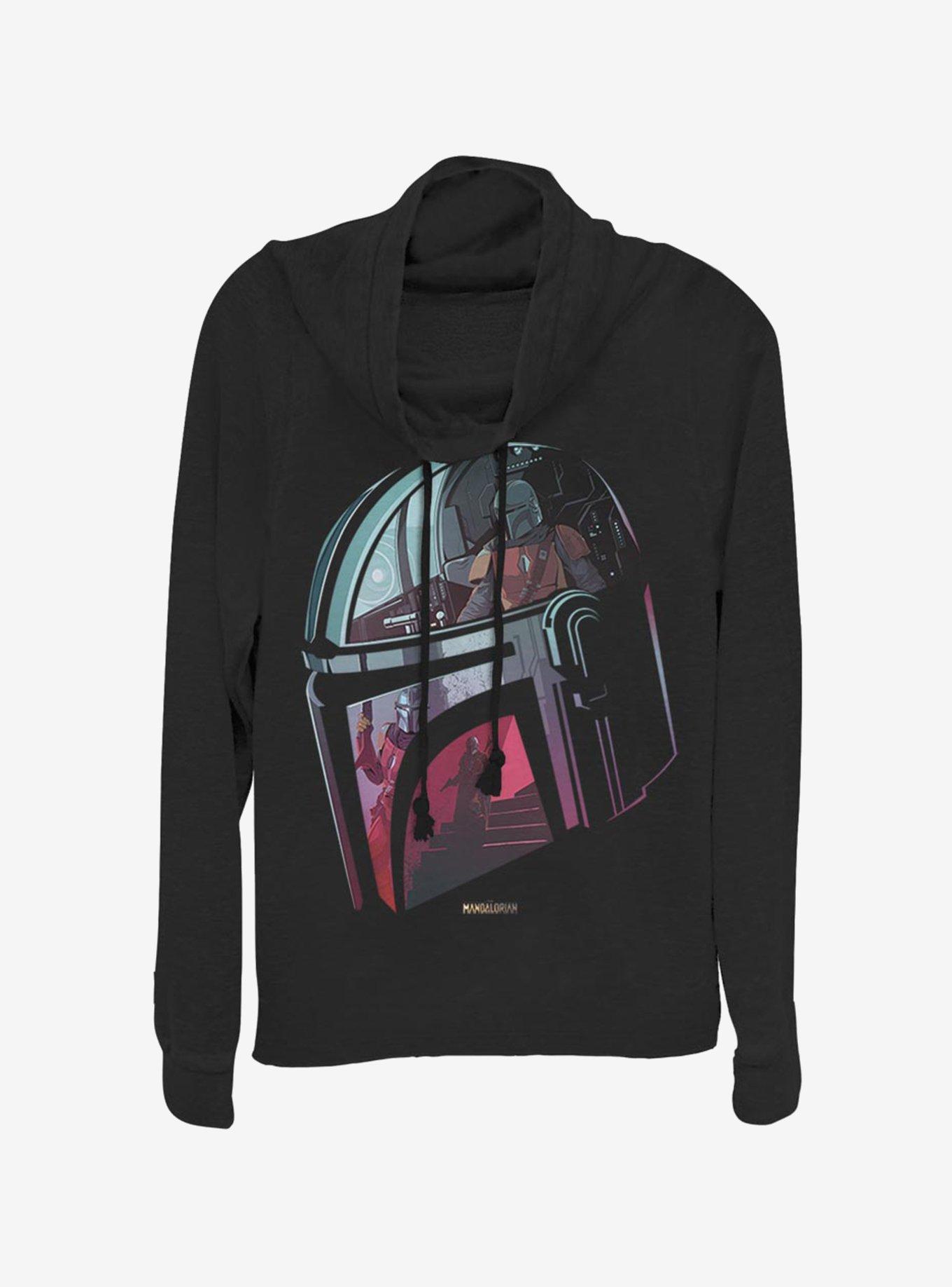Star Wars The Mandalorian Inside The Helmet Cowlneck Long-Sleeve Womens Top, , hi-res