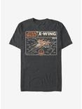 Star Wars Episode IX The Rise Of Skywalker Starfighter Schematic T-Shirt, DARK CHARCOAL, hi-res