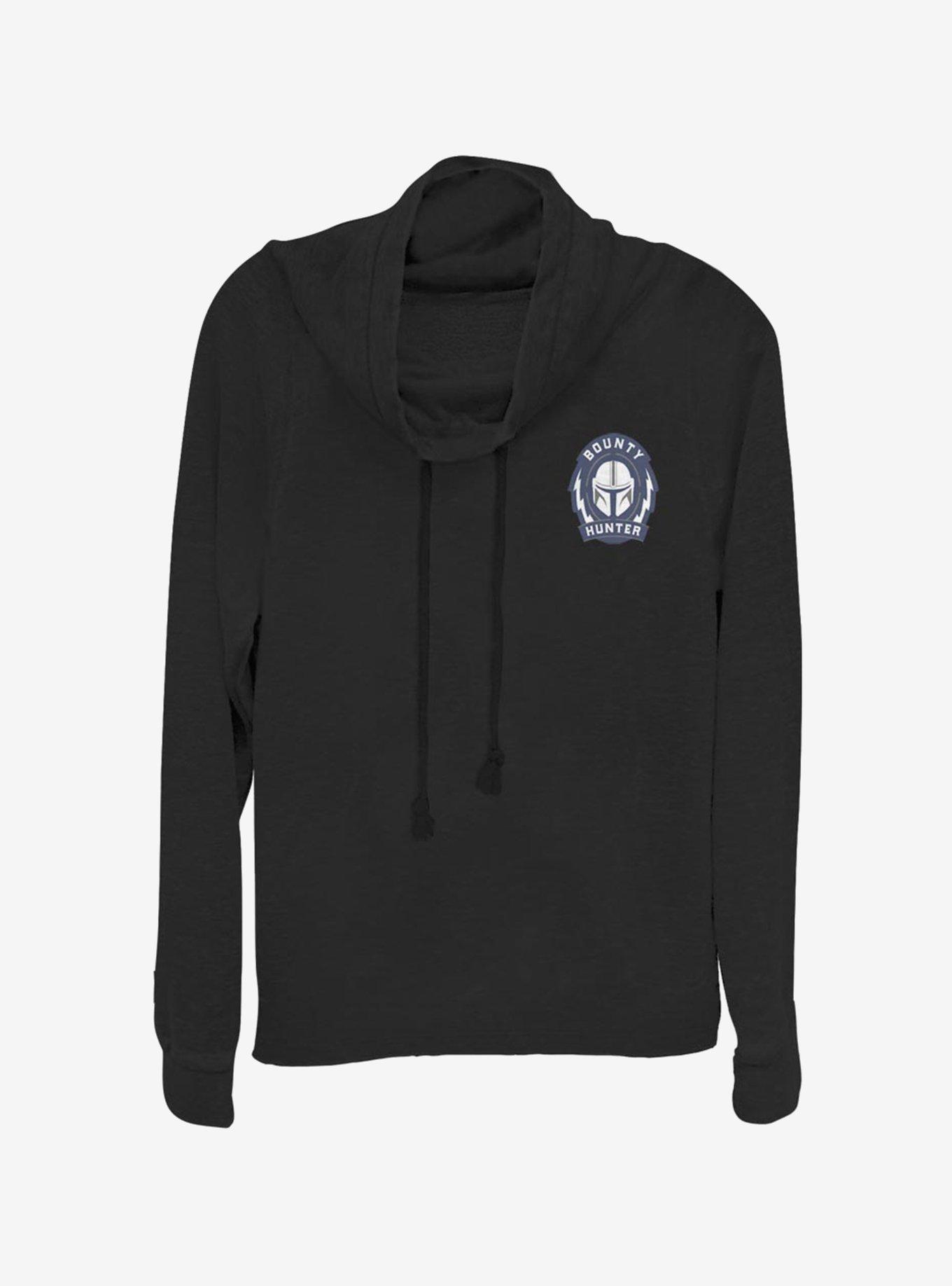 Star Wars The Mandalorian Bounty Hunter Logo Cowlneck Long-Sleeve Womens Top, , hi-res