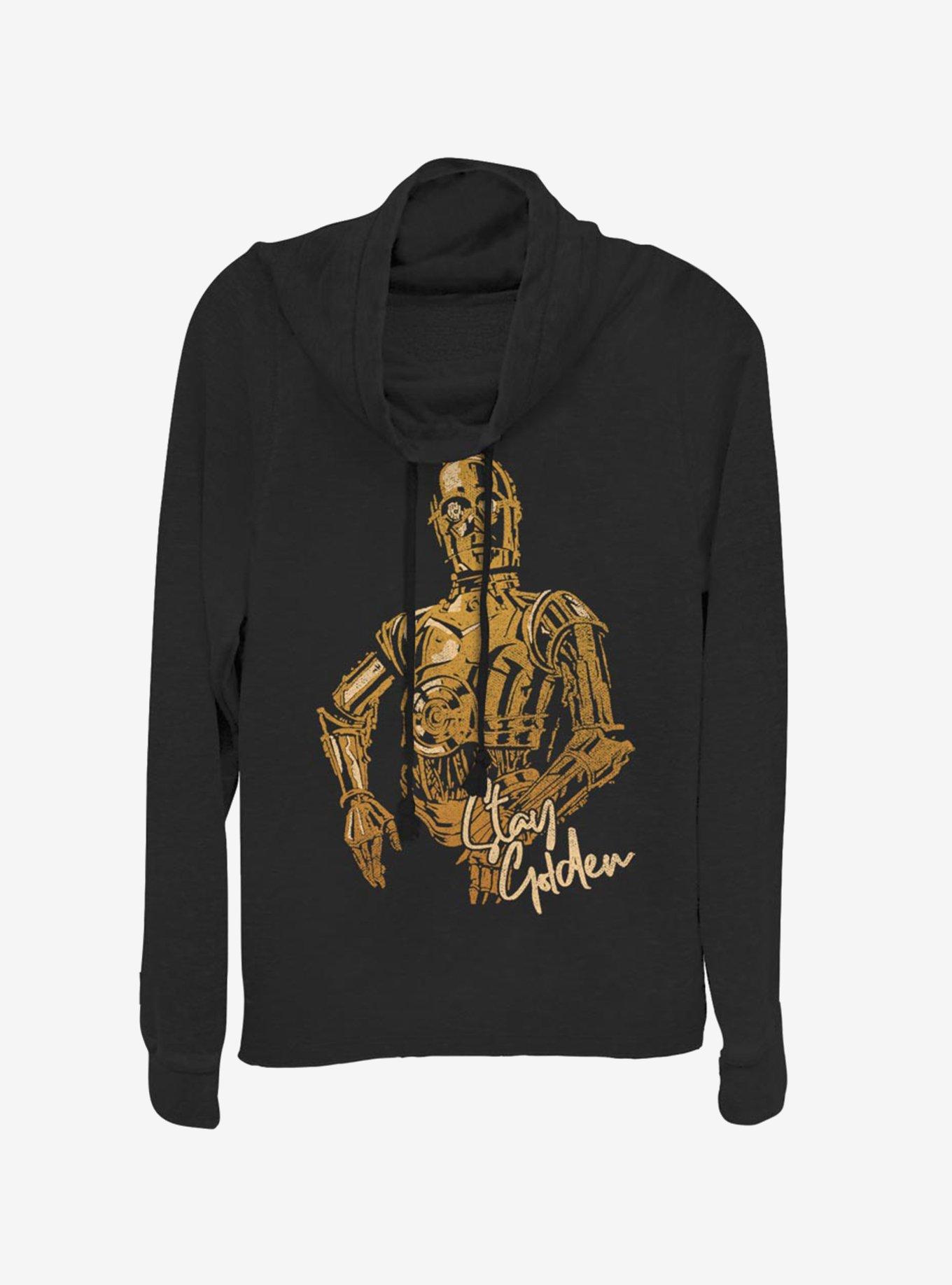 Star Wars Episode IX The Rise Of Skywalker C3PO Stay Golden Cowlneck Long-Sleeve Womens Top, , hi-res