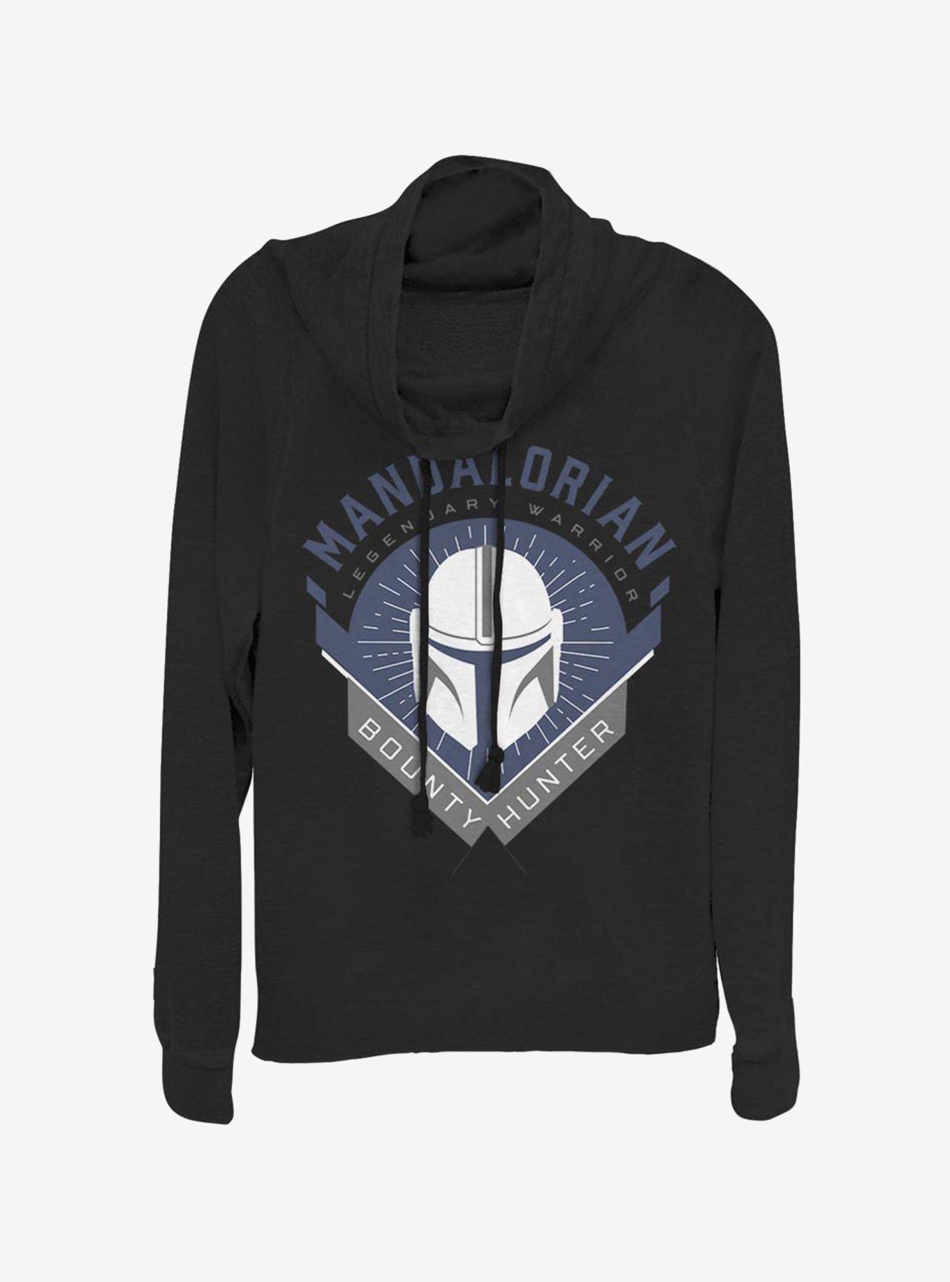 Star Wars The Mandalorian Bounty Hunter Crest Cowlneck Long-Sleeve Womens Top, , hi-res
