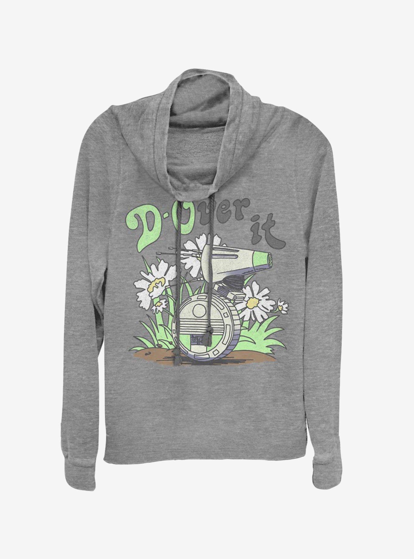 Star Wars Episode IX The Rise Of Skywalker D-Over It Cowlneck Long-Sleeve Womens Top, GRAY HTR, hi-res