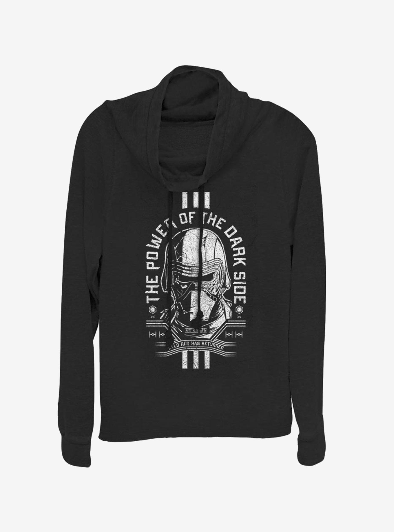 Star Wars Episode IX The Rise Of Skywalker Dark Power Cowlneck Long-Sleeve Womens Top, BLACK, hi-res