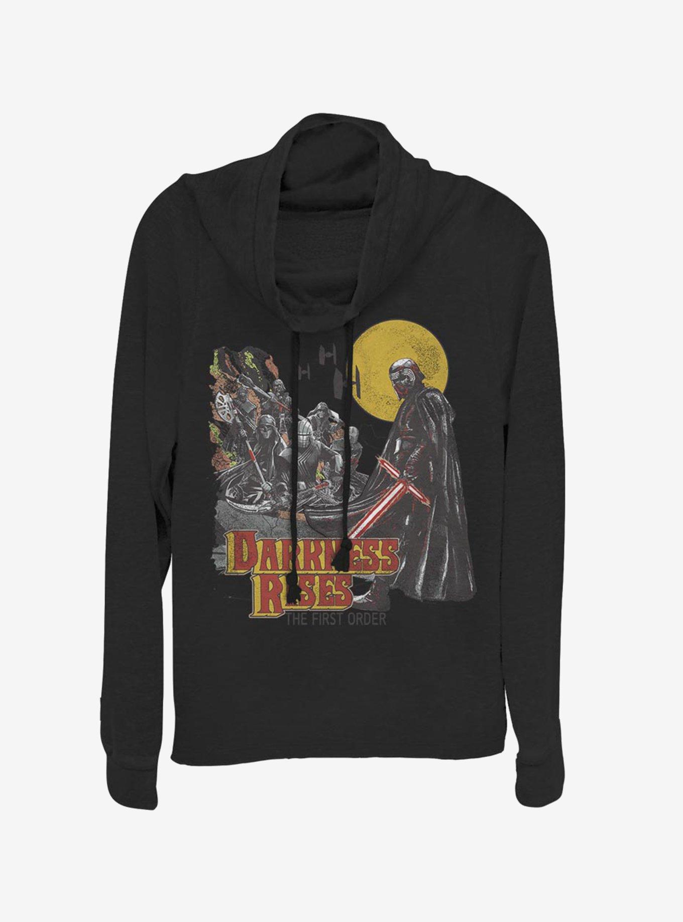 Star Wars Episode IX The Rise Of Skywalker Darkness Rising Cowlneck Long-Sleeve Womens Top, BLACK, hi-res