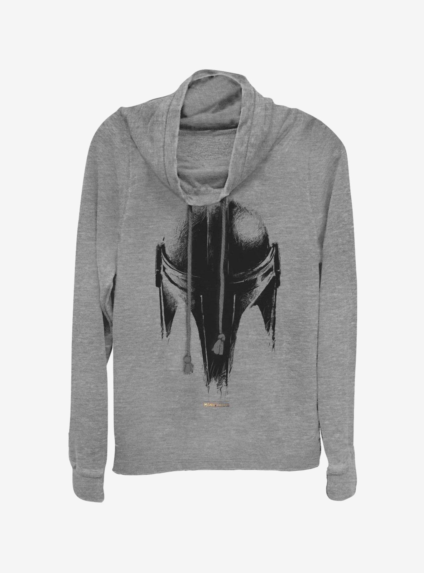 Star Wars The Mandalorian Sketch Helm Cowlneck Long-Sleeve Womens Top, , hi-res