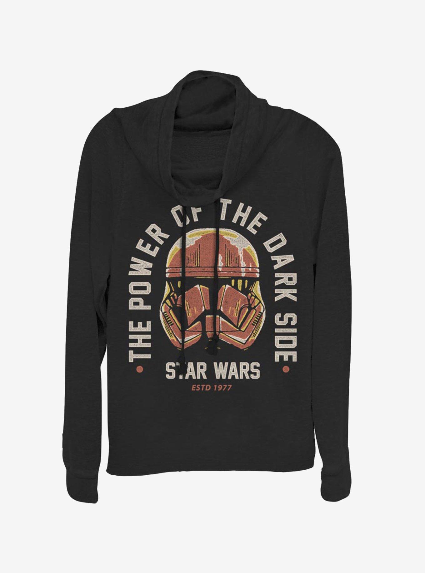 Star Wars Episode IX The Rise Of Skywalker Dark Side Power Cowlneck Long-Sleeve Womens Top, BLACK, hi-res