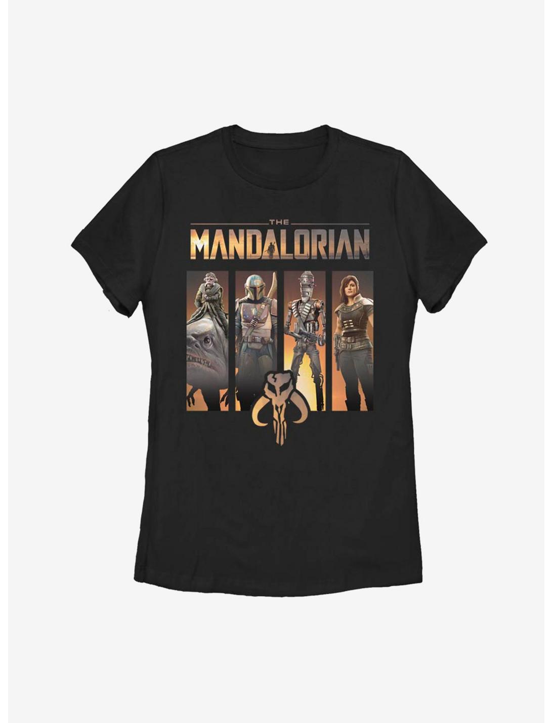 Star Wars The Mandalorian Character Panels Womens T-Shirt, BLACK, hi-res