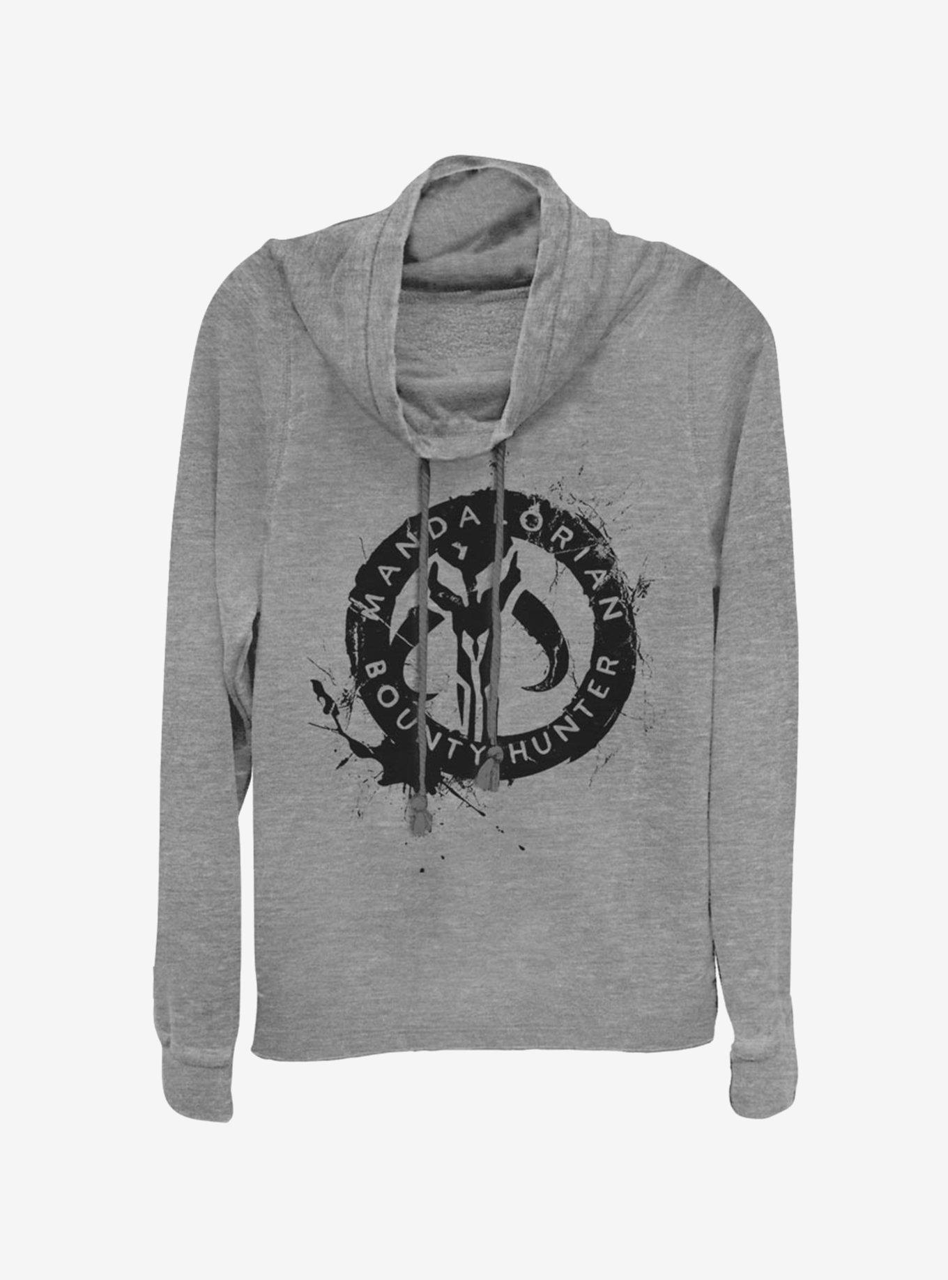 Star Wars The Mandalorian Painted Skull Cowlneck Long-Sleeve Womens Top, , hi-res