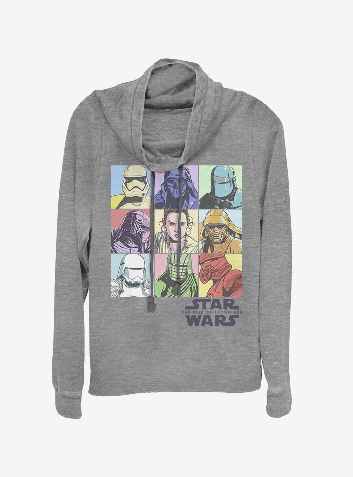 Star Wars Episode IX The Rise Of Skywalker Pastel Rey Boxes Cowlneck Long-Sleeve Womens Top, , hi-res