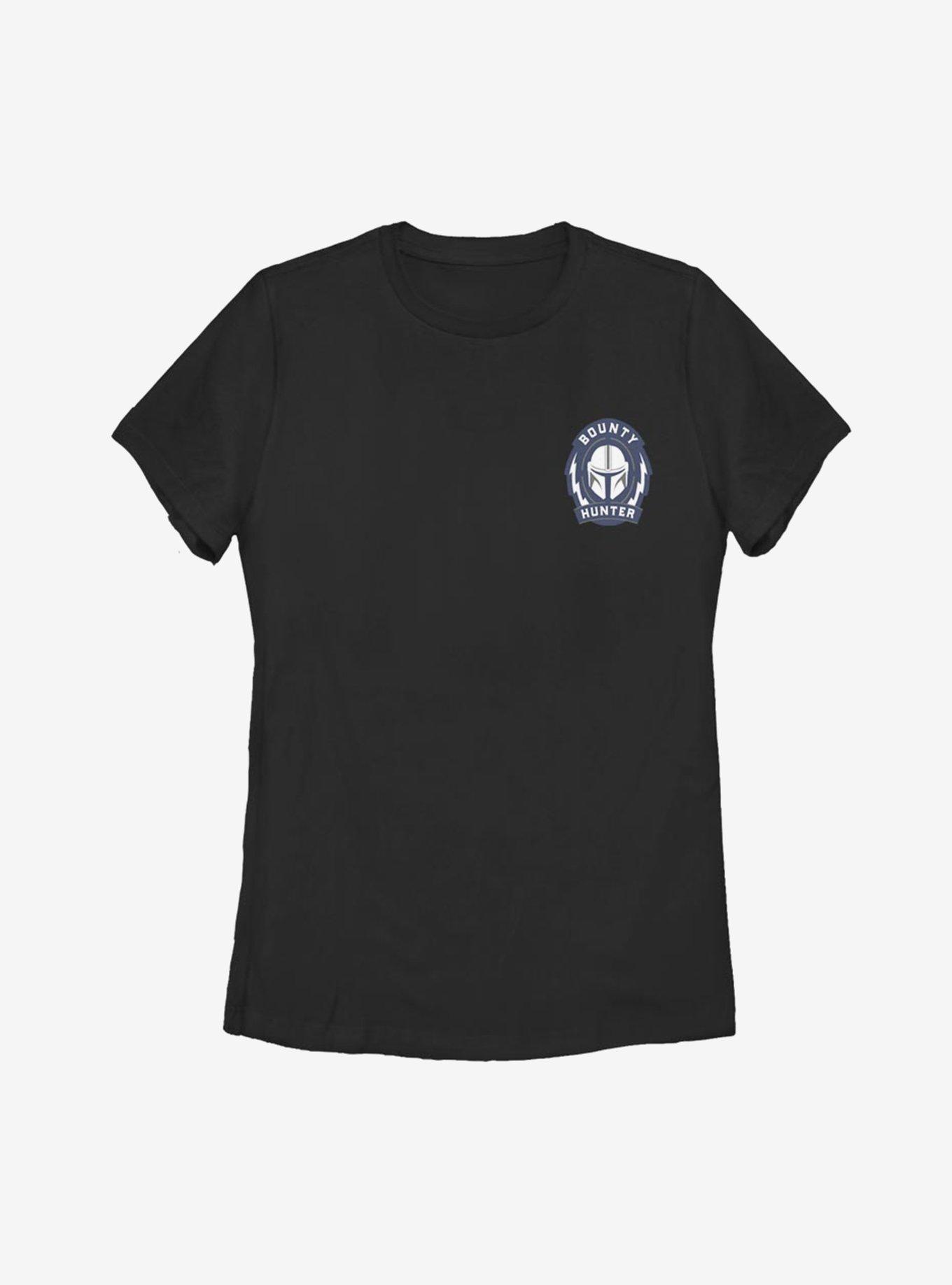 Star Wars The Mandalorian Bounty Hunter Logo Womens T-Shirt, BLACK, hi-res