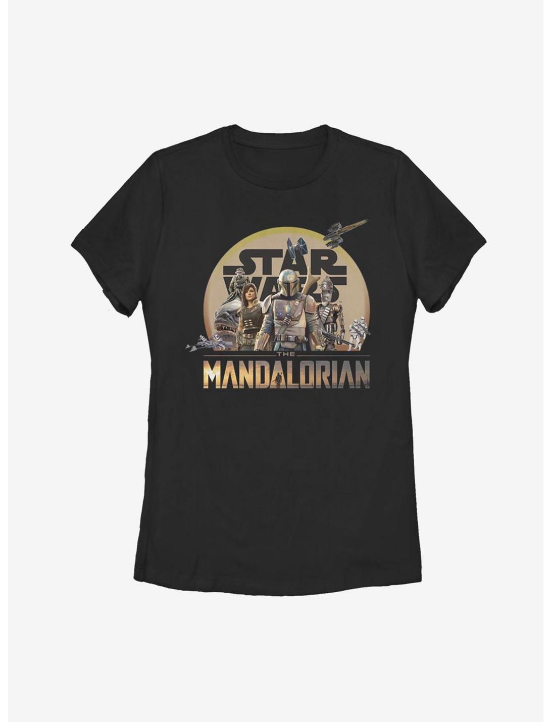 Star Wars The Mandalorian Charcter Action Pose Womens T-Shirt, BLACK, hi-res