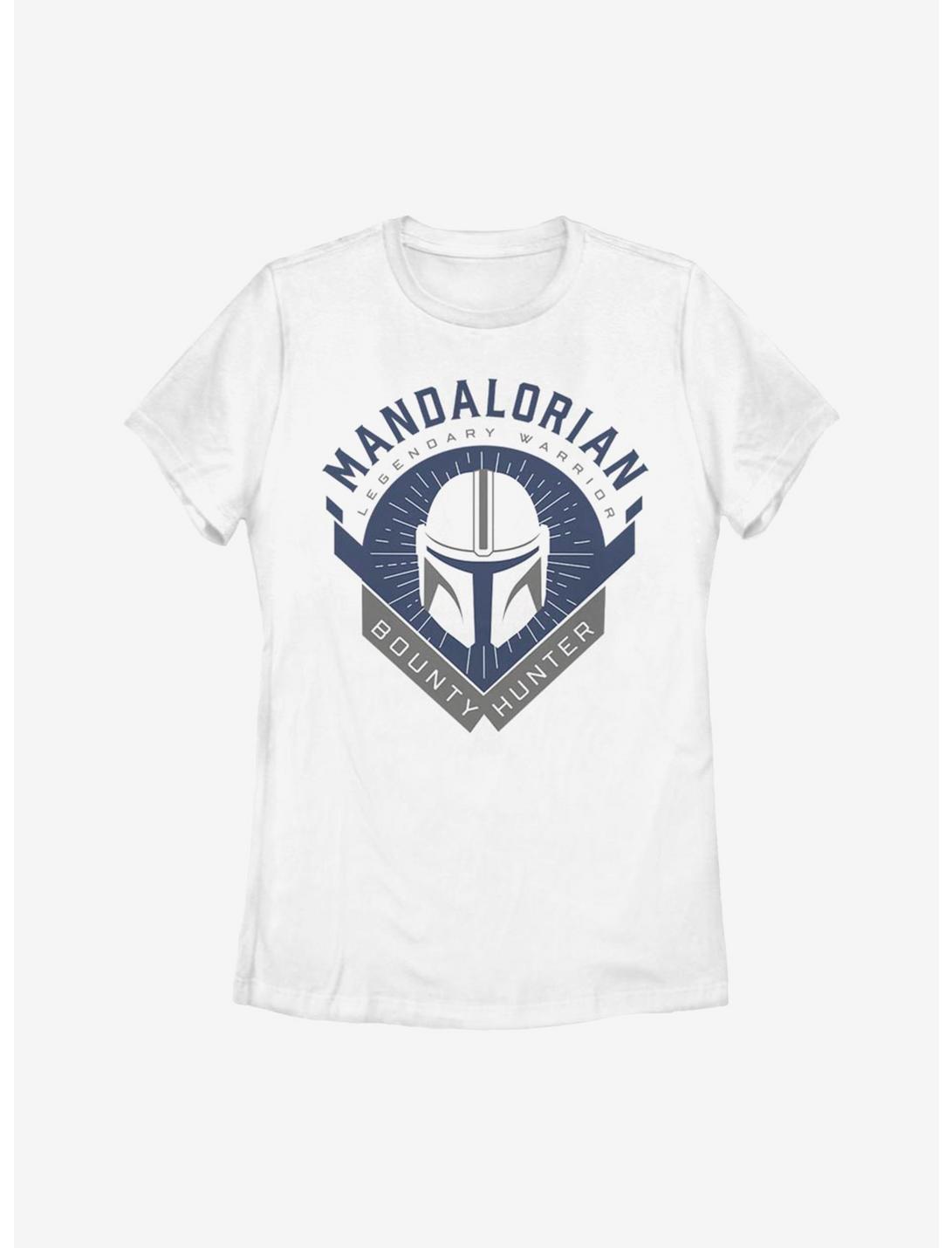 Star Wars The Mandalorian Bounty Hunter Crest Womens T-Shirt, WHITE, hi-res