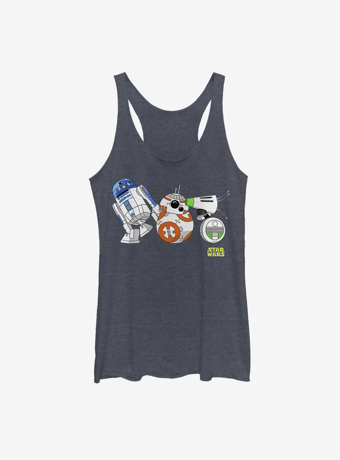 Star Wars Episode IX The Rise Of Skywalker Cartoon Droid Lineup Womens Tank Top, , hi-res
