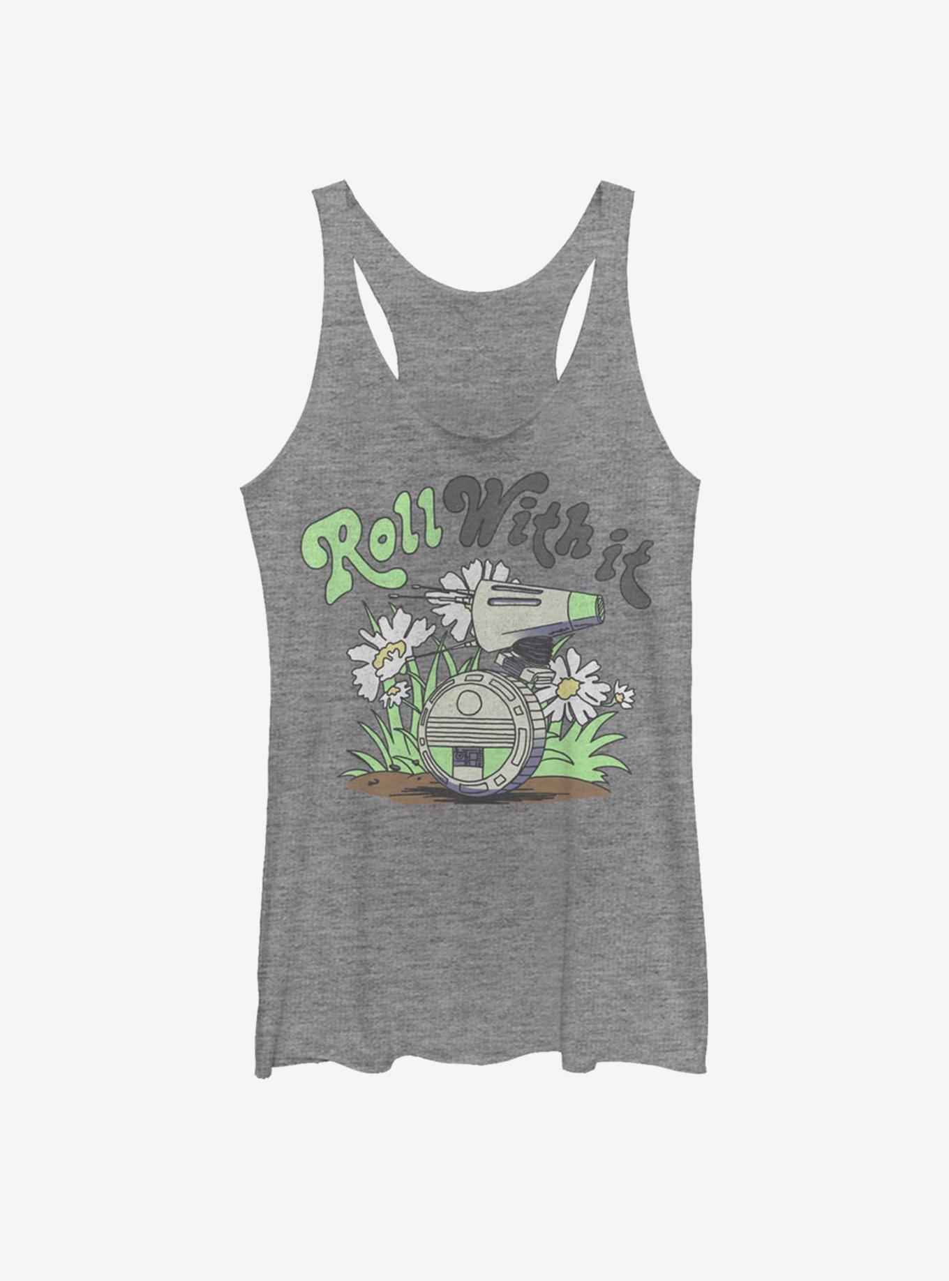 Star Wars Episode IX The Rise Of Skywalker Roll With It Womens Tank Top, GRAY HTR, hi-res