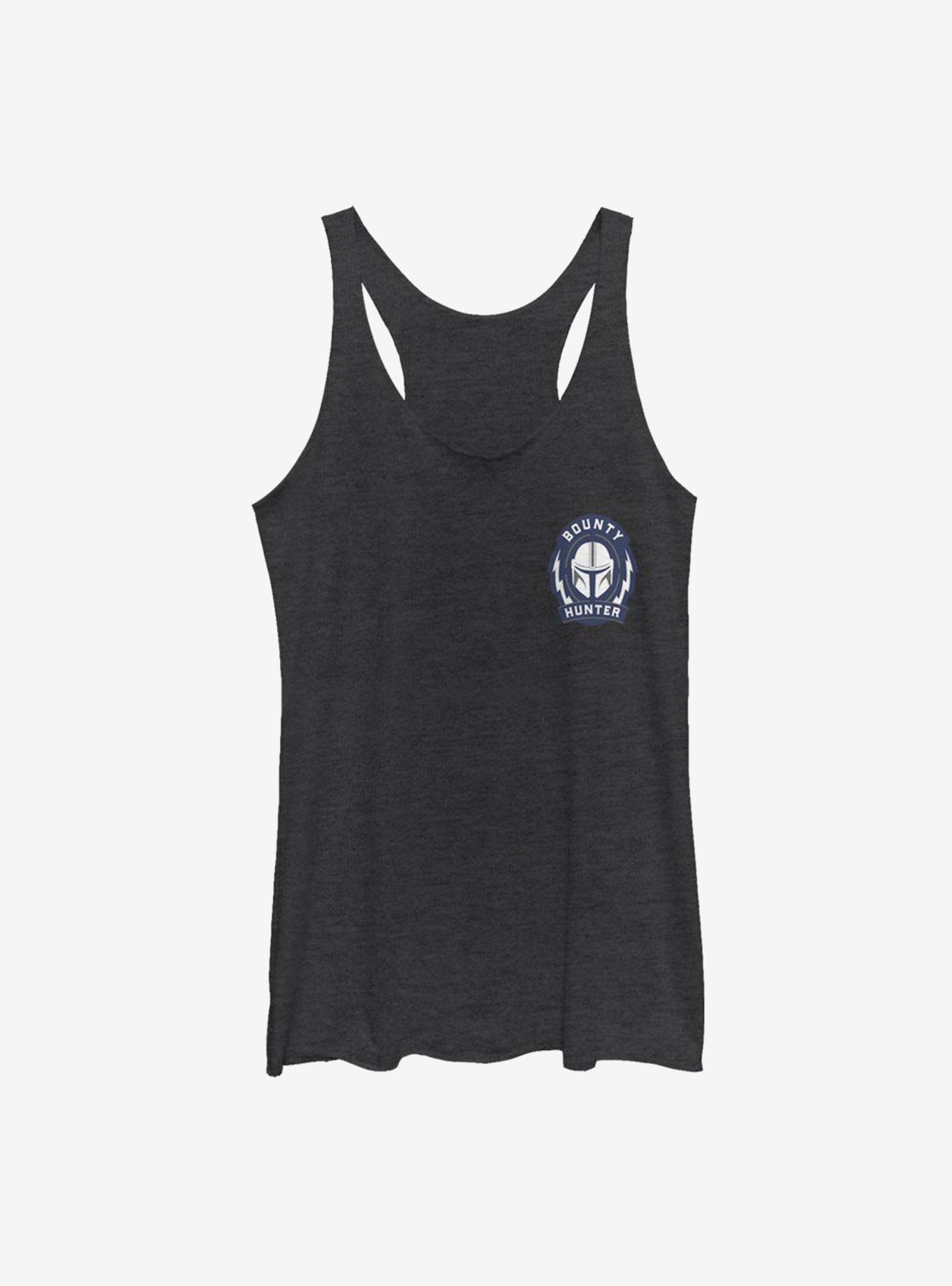 Star Wars The Mandalorian Bounty Hunter Logo Womens Tank Top, BLK HTR, hi-res