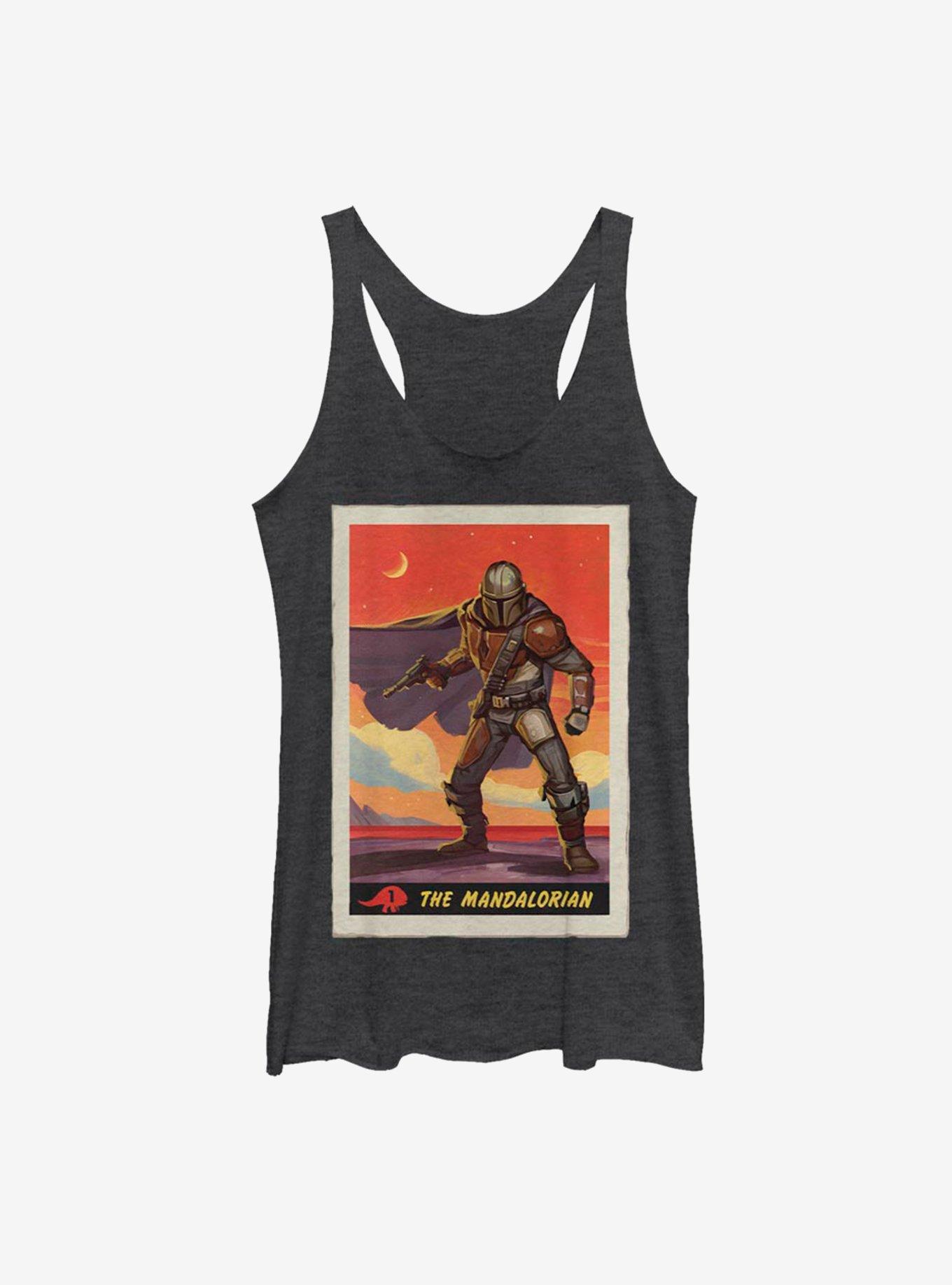 Star Wars The Mandalorian Retro Poster Womens Tank Top, , hi-res