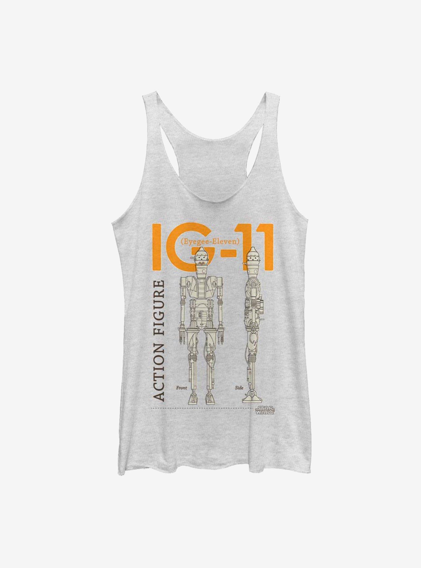 Star Wars The Mandalorian IG Schematics Womens Tank Top, WHITE HTR, hi-res