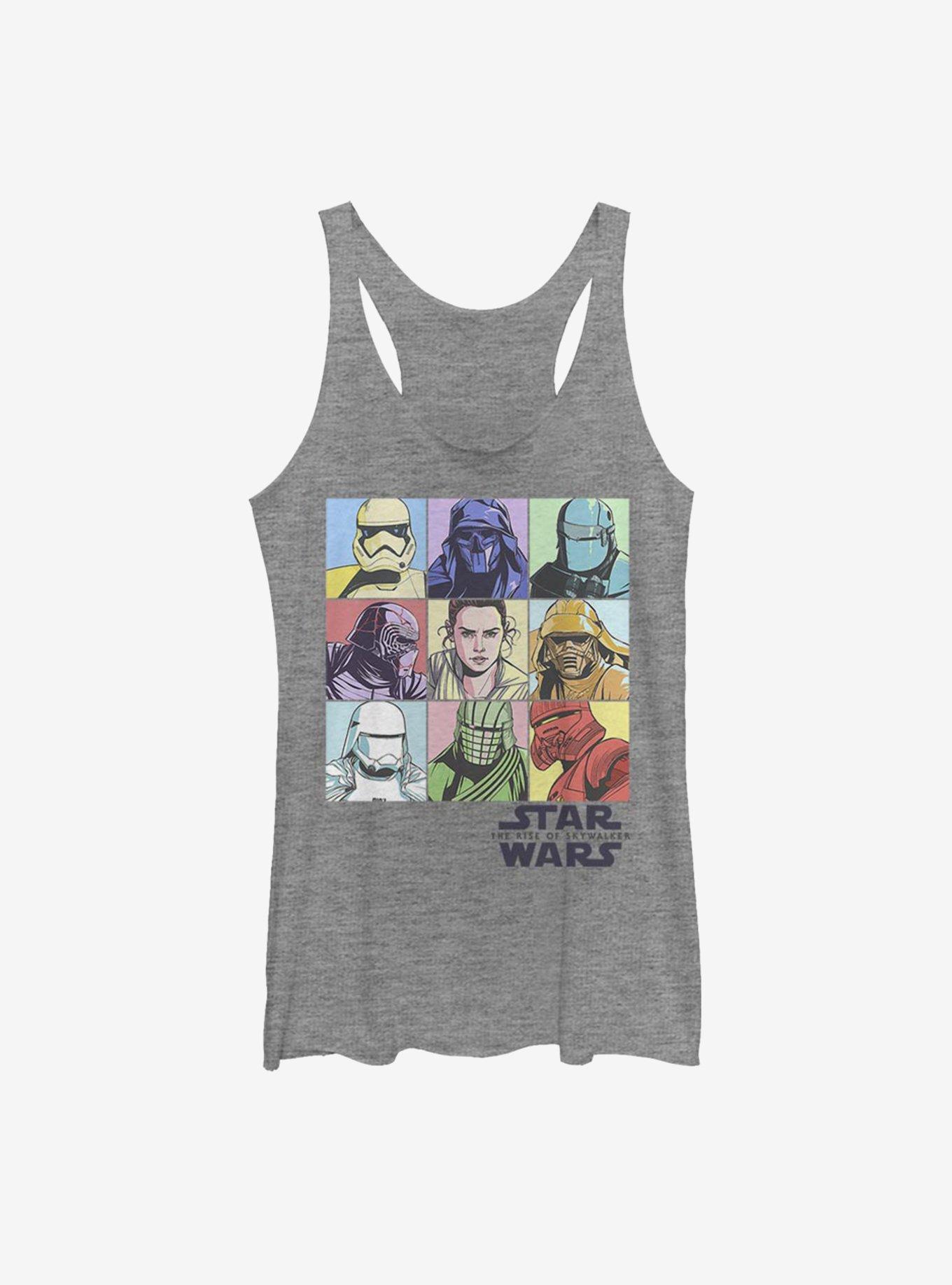 Star Wars Episode IX The Rise Of Skywalker Pastel Rey Boxes Womens Tank Top, GRAY HTR, hi-res