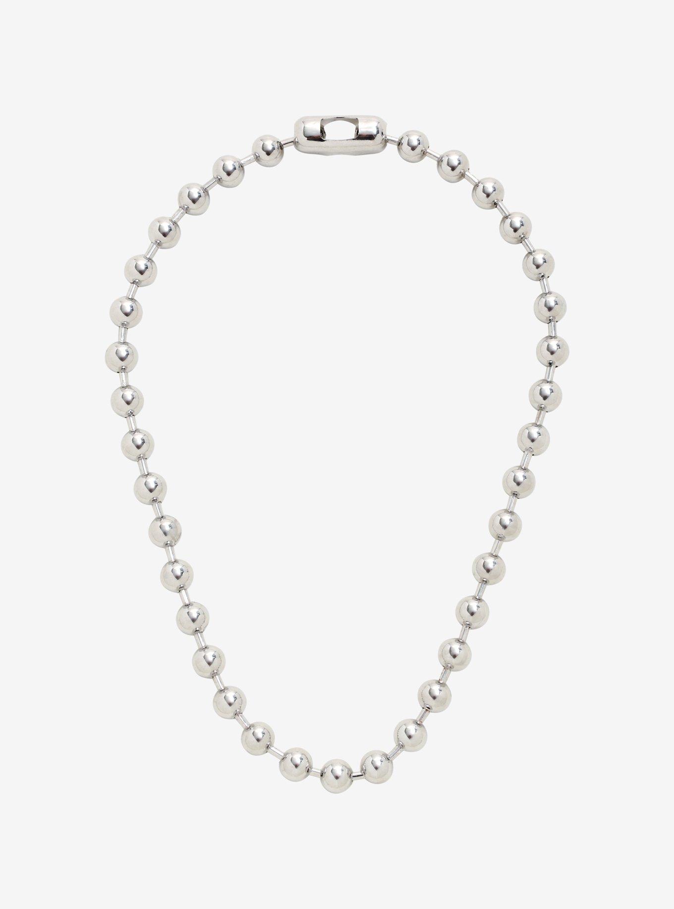 Silver Shot Bead Necklace | Hot Topic