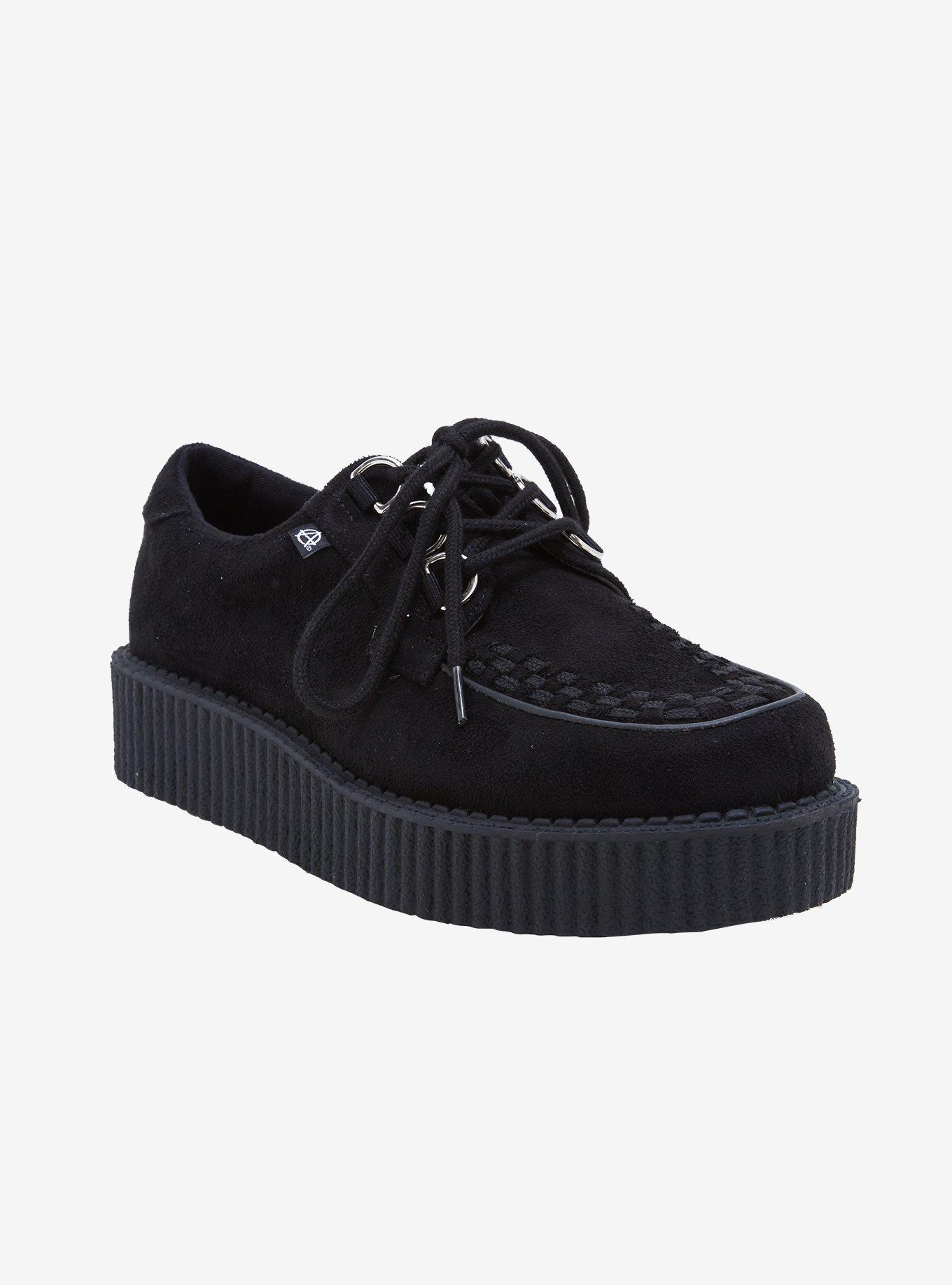 Black Faux Suede Anarchic Creeper