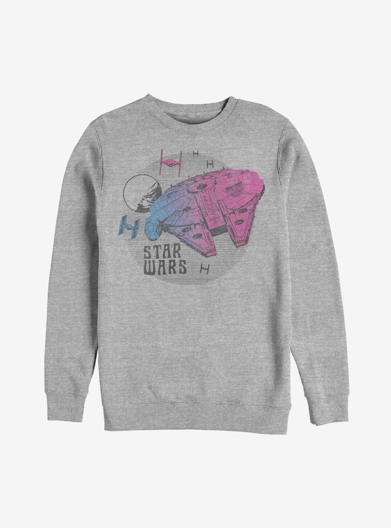 Star Wars Episode IX The Rise Of Skywalker Neon Ship Sweatshirt, ATH HTR, hi-res