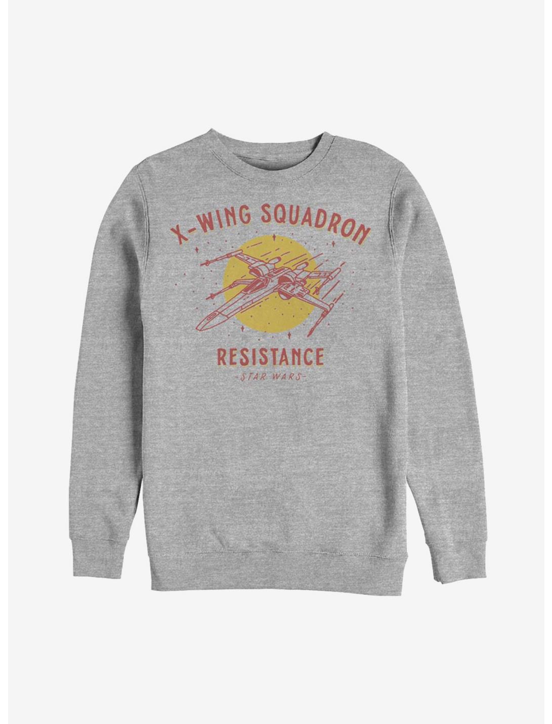 Star Wars Episode IX The Rise Of Skywalker X-Wing Squadron Resistance Sweatshirt, ATH HTR, hi-res