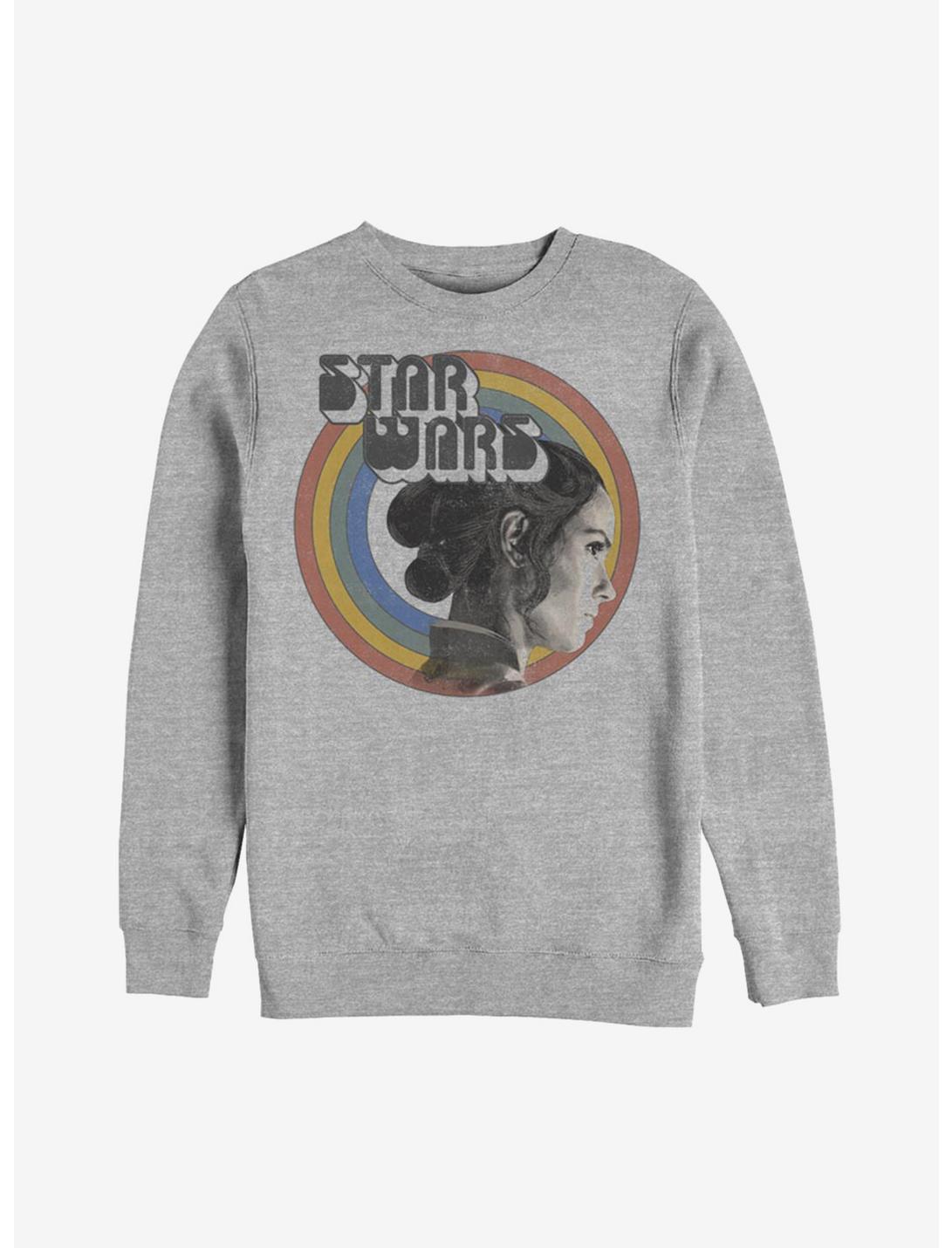 Star Wars Episode IX The Rise Of Skywalker Vintage Rey Rainbow Sweatshirt, ATH HTR, hi-res