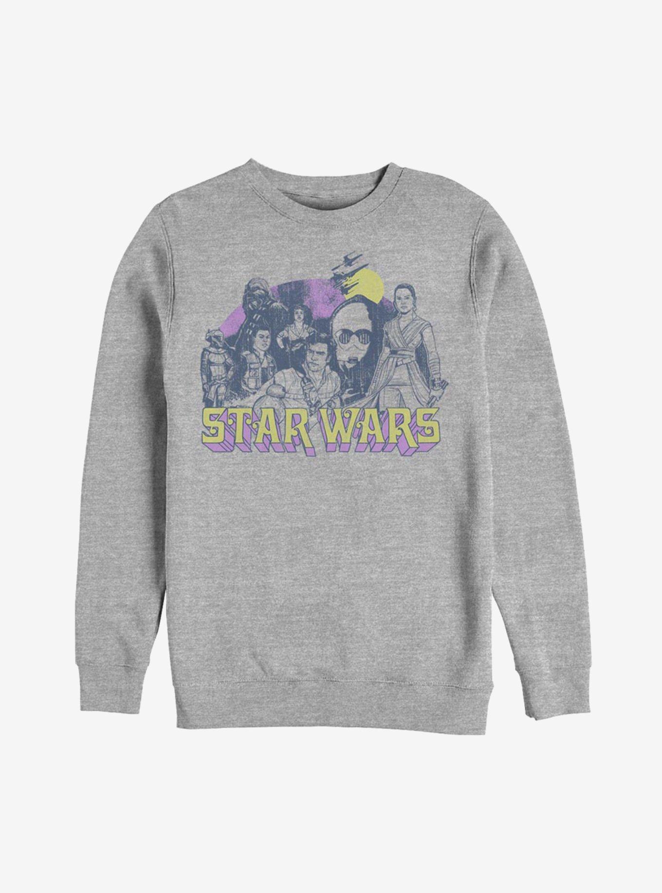 Star Wars Episode IX The Rise Of Skywalker Retro Rebel Sweatshirt, ATH HTR, hi-res