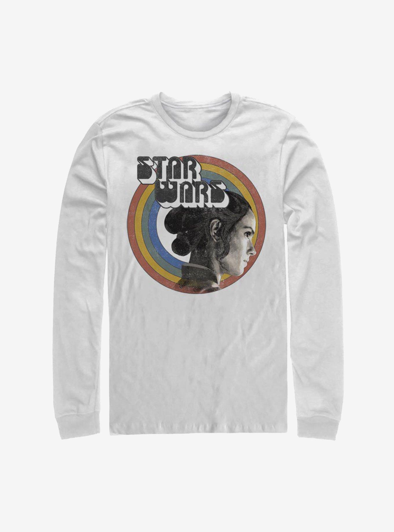 Star Wars Episode IX The Rise Of Skywalker Vintage Rey Rainbow Long-Sleeve T-Shirt, WHITE, hi-res