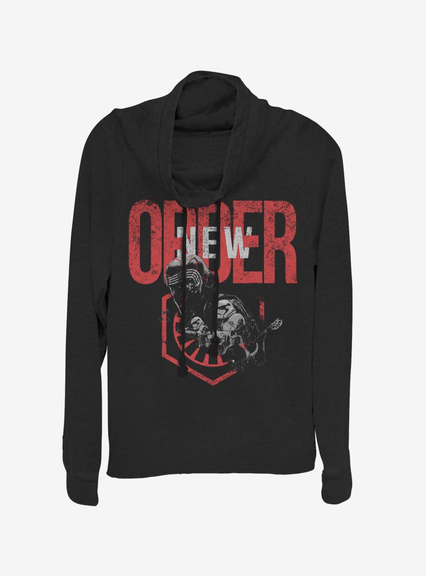 Star Wars Episode IX The Rise Of Skywalker New World Order Cowlneck Long-Sleeve Womens Top, BLACK, hi-res
