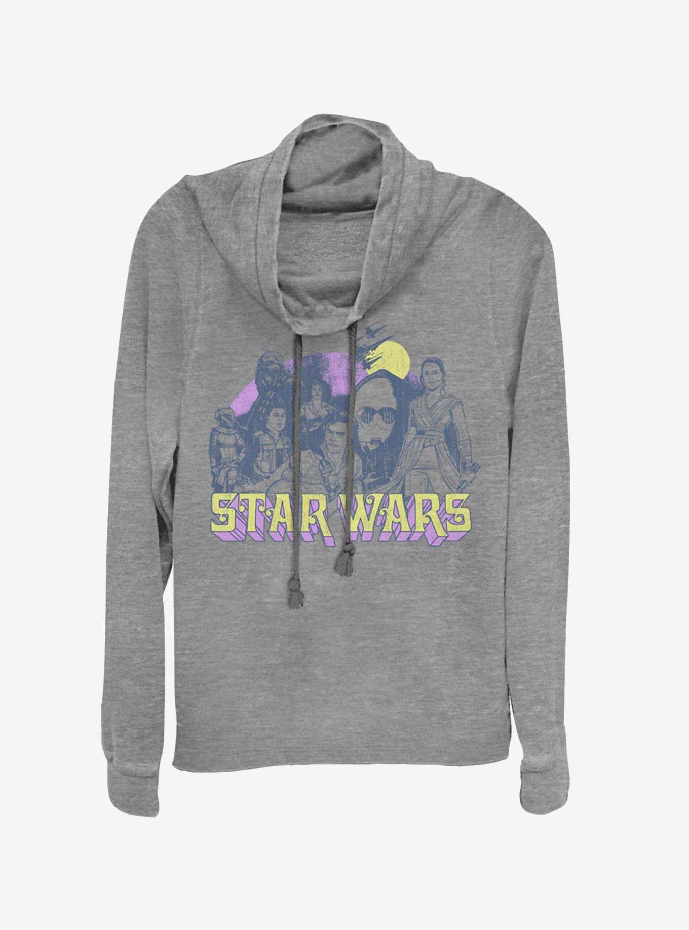 Star Wars Episode IX The Rise Of Skywalker Retro Rebel Cowlneck Long-Sleeve Womens Top, , hi-res