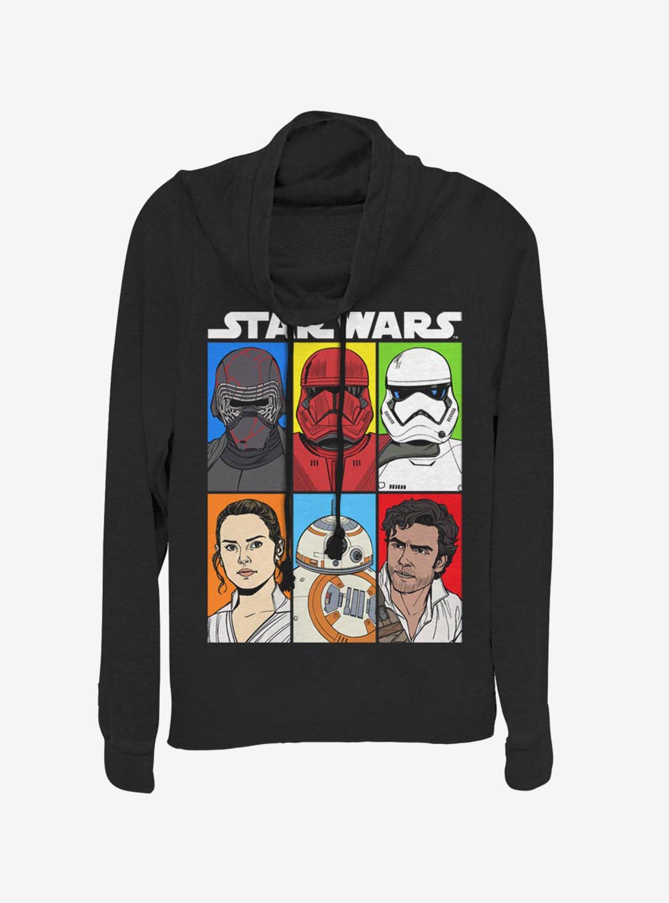 Star Wars Episode IX The Rise Of Skywalker Friends And Foes Cowlneck Long-Sleeve Womens Top, , hi-res