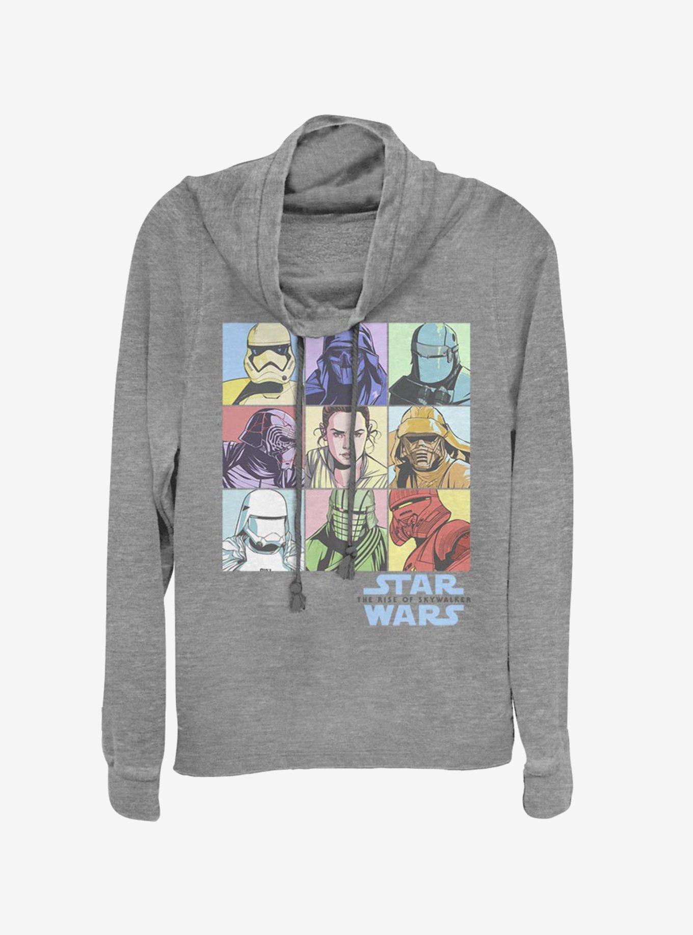 Star Wars Episode IX The Rise Of Skywalker Pastel Rey Boxes Cowlneck Long-Sleeve Womens Top, , hi-res