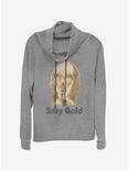 Star Wars Episode IX The Rise Of Skywalker Stay Gold Cowlneck Long-Sleeve Womens Top, GRAY HTR, hi-res